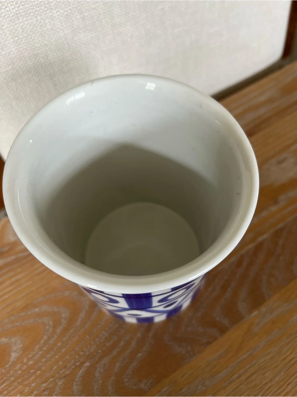 Dansk Arabesque Pottery Utensil Holder Blue & White